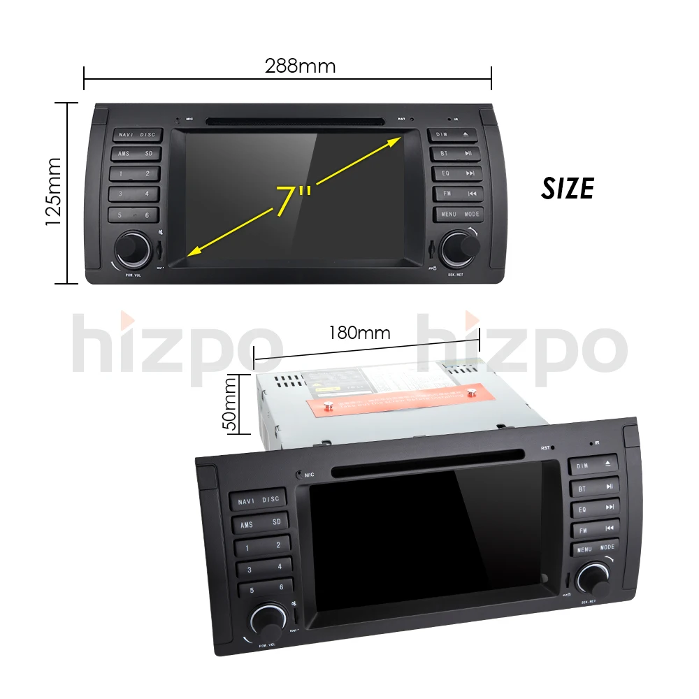Excellent Car DVD Player GPS Audio Radio For BMW 5 Series X5 E53 E39 M5 Android 9.0 1024*600 Quad Core 4X1.6GHz CPU 2GB/16GB Flash Stereo 32