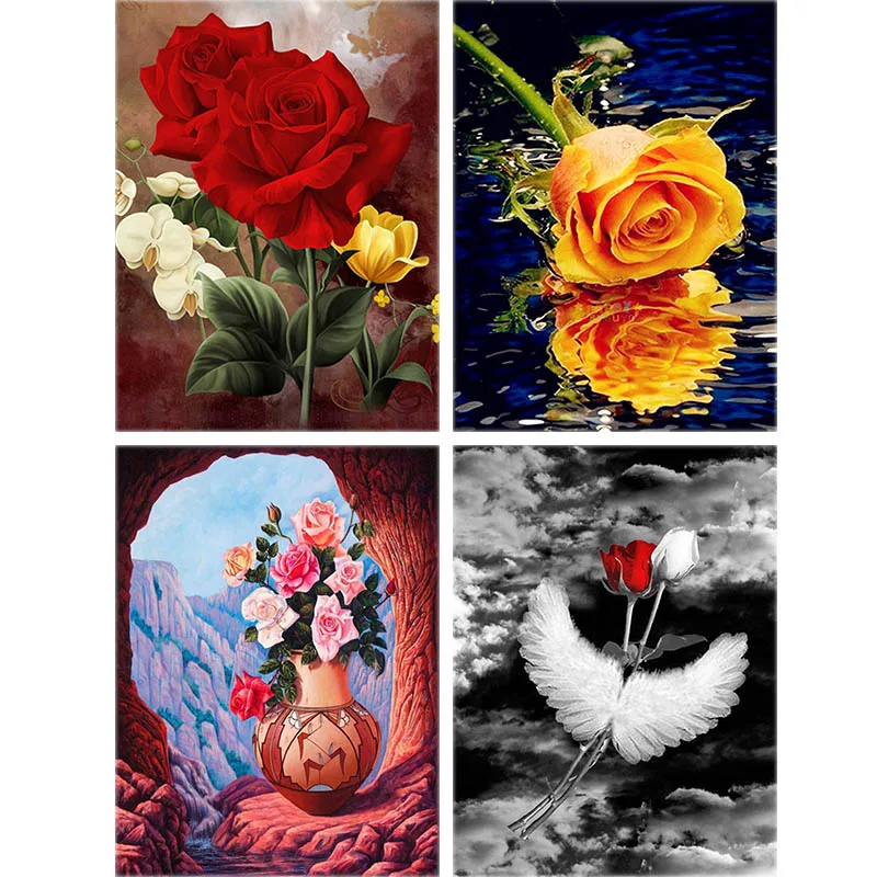 

Scenery Daimond Painting Rose Flower Full drill Square 5d Diy Diamond Embroidery Sky Cartoon Cross-stitch Home Decor Gift A54