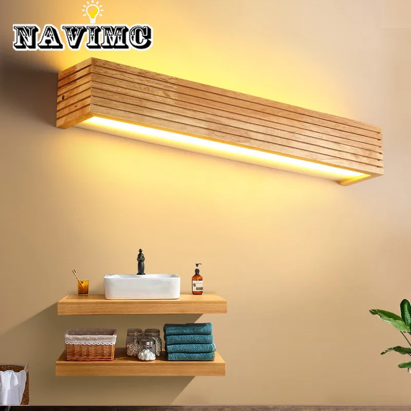 

Creative Minimalist Style Wooden LED Wall Lamp for Bedroom Bathroom Corridor Study