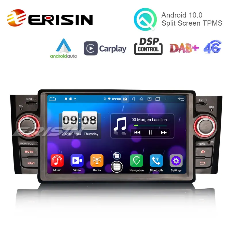 Erisin ES8723L 7 &quotAndroid 10 0 автомобильный стерео CarPlay &amp Auto GPS 4G DAB + DSP для Fiat Punto Linea |