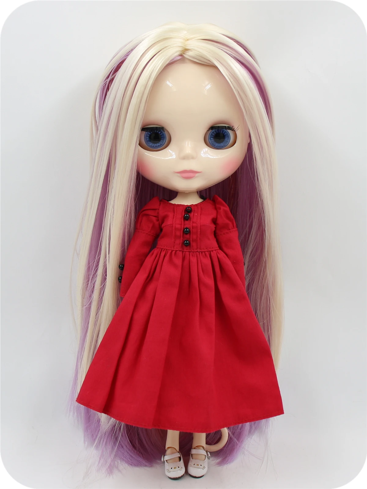 Neo Blythe Doll with Multi-Color Hair, White Skin, Shiny Cute Face & Custom Jointed Body 1