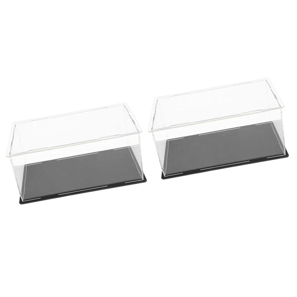 2pcs Acrylic Display Case Box Dustproof For Diecast Car Figure Doll Models 2pcs Acrylic Display Case Box Dustproof For Diecast Car Figure Doll Models