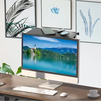 

Folding ABS Monitor Storage Rack Screen Organizer Stand Office Computer Shelf for Household Living Room Accessories