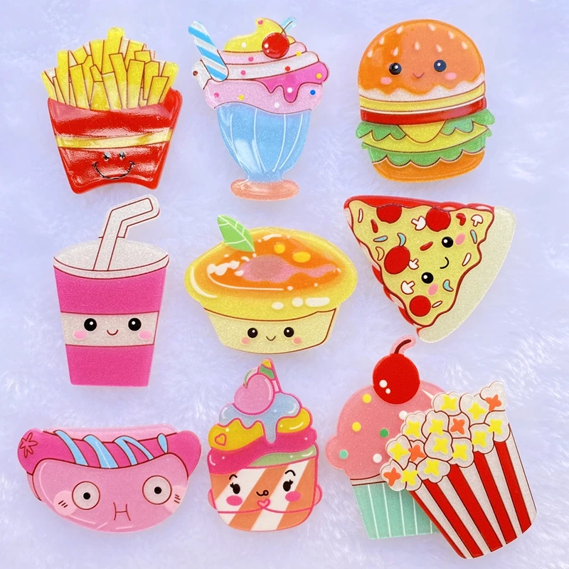 

5/10Pcs Cute Large mixed hamburger / pizza Flat back AcrylicCabochons Scrapbooking DIY Jewelry Craft Decoration Accessorie D99