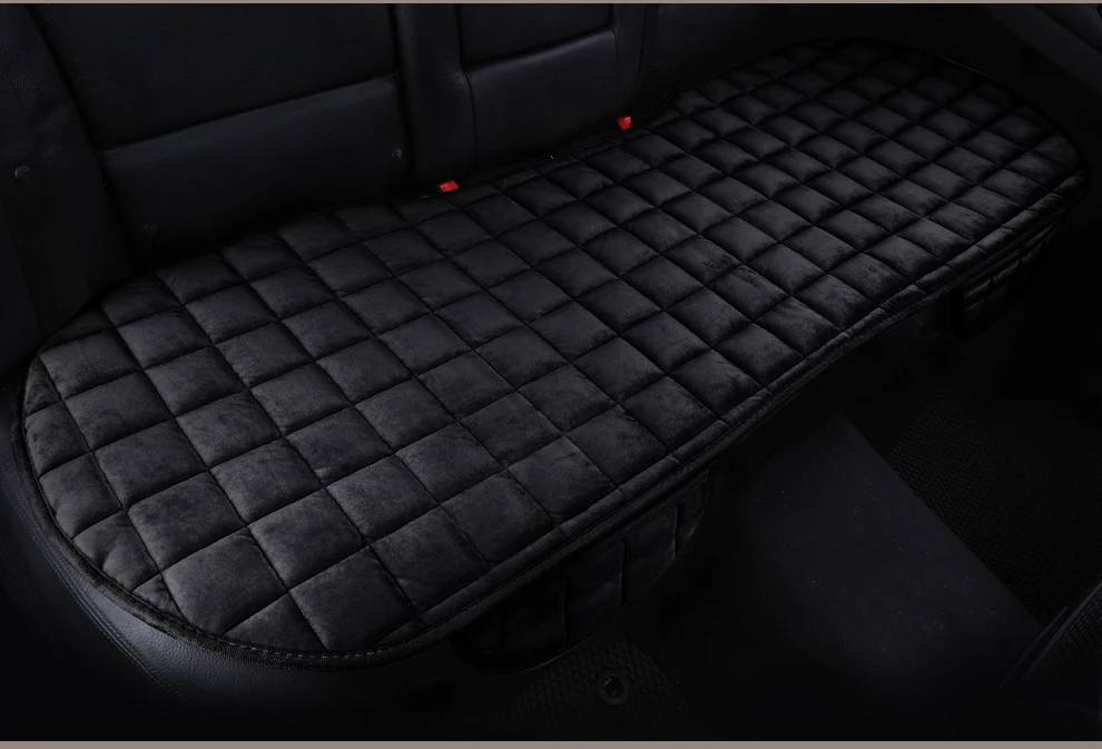 1 Piece Rear Black Универсальные подушки для автомобильных сидений, модные плюшевые мягкие теплые силиконовые Нескользящие 4 цвета, коврик, защита для сидений, автомобильные аксессуары - Название цвета: 1 Piece Rear Black