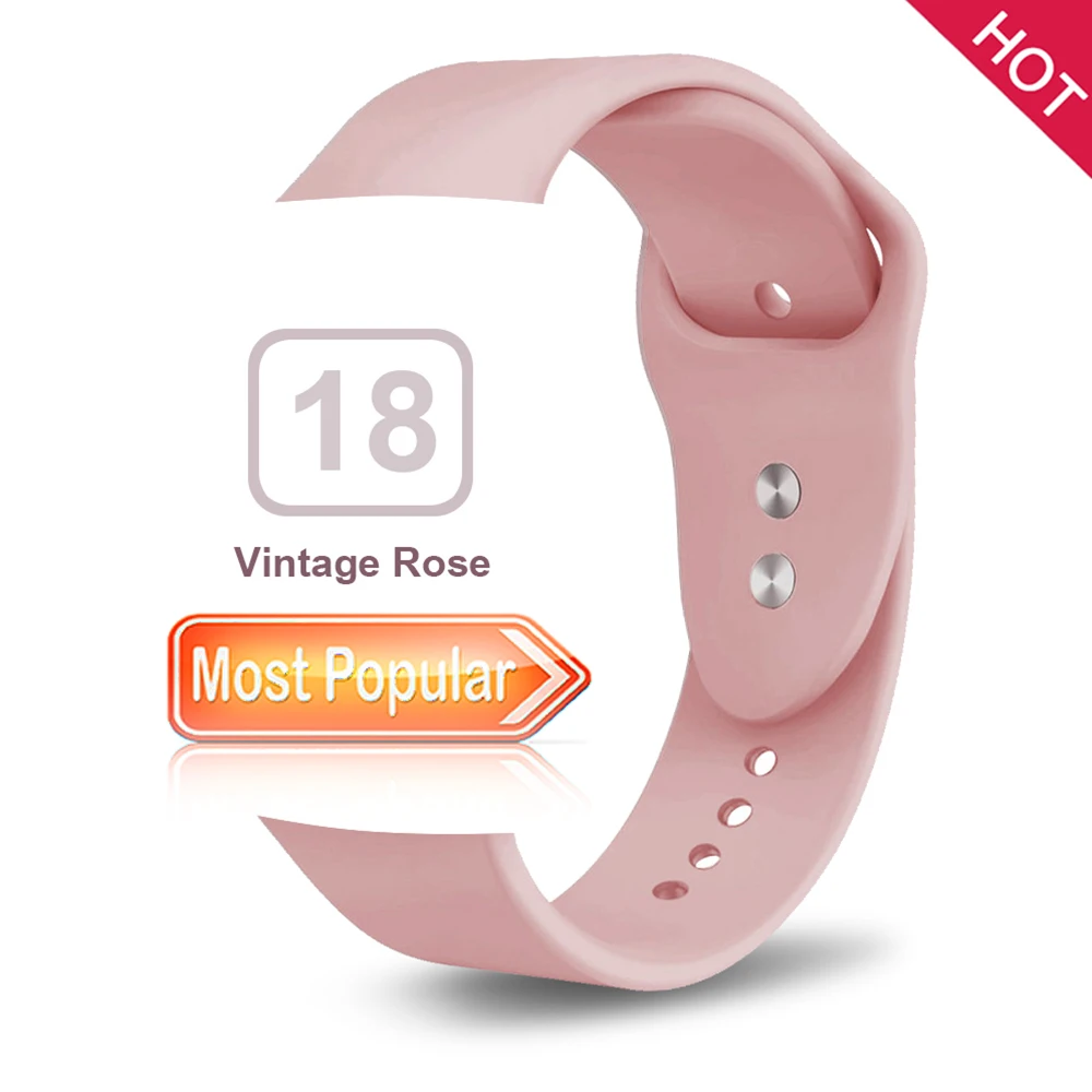Vintage rose Мягкий силиконовый сменный спортивный ремешок для 38 мм Apple Watch Series1 2 3 4 5 42 мм наручный браслет ремешок для iWatch Sports Edition - Цвет ремешка: Vintage rose