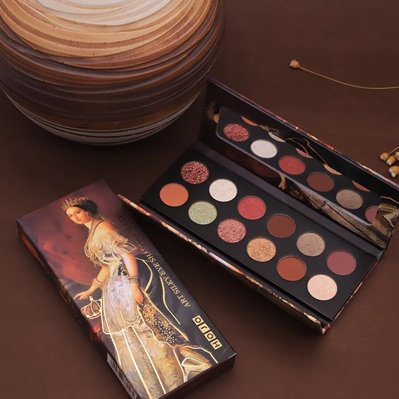 Винтажный стиль 12 цветов Раскрашивание роялти палитра теней для век макияж блеск