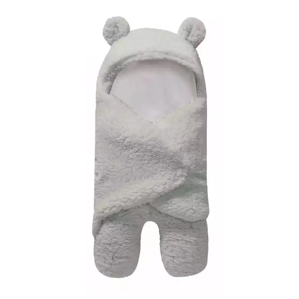 light gray Осенне-зимний детский спальный мешок для новорожденных, разделенная посылка для ног, теплый и удобный детский плюс бархатное лоскутное одеяло - Цвет: light gray