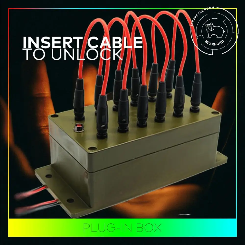 Escape Room Prop Plug In Box Takagism Game Props Wires are Inserted into the Right Sockets to Unlock Adventure Secret Game Prop