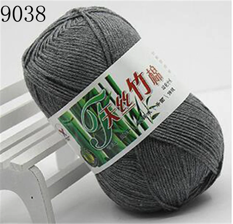 a9038 1 шт./50 г пряжа из натурального бамбукового хлопка, мягкая пряжа для вязания крючком, детская пряжа для вязания, шерстяной шарф, ручная вязка, вязаная своими руками - Цвет: a9038