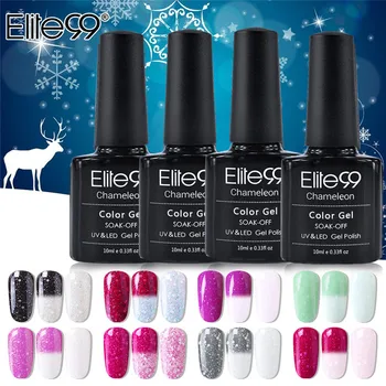 Elite99 10ml Snowy Chameleon Gel 30 Farben Temperatur Farbe Ändern Gel Polish Nail art Gel Lack Tränken Weg Von UV LED Nail art Gel