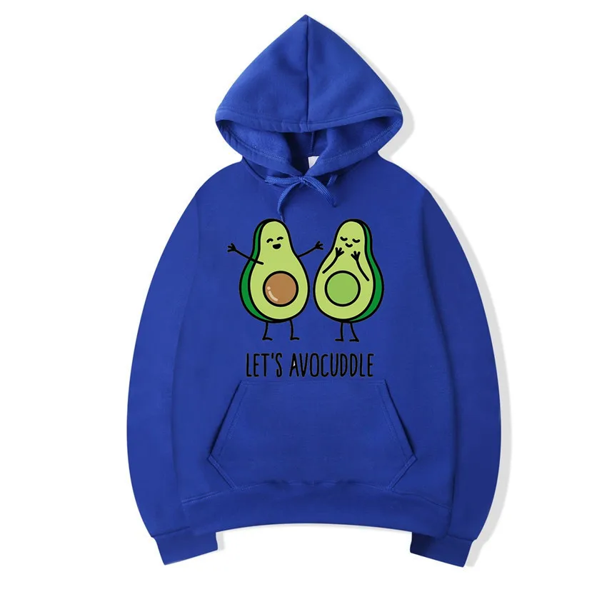 Женский авокадо Let's avocuddle унисекс розовые толстовки забавное пальто женская кофта с капюшоном для девочек - Цвет: T1203H-blue