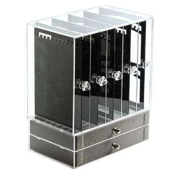 

New 5 Doors Acrylic Jewelry Organizer Box for Necklace Display Storage Case Earrings Bracelet Hanger Decoration Girls Gift Women