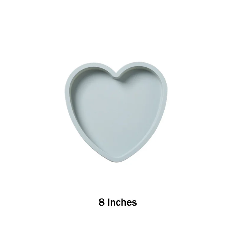 8 inch heart blue 6/8 дюймов силиконовая форма DIY Форма сердечко силиконовая многослойная Радужная форма для выпечки торт хлеб антипригарная силиконовая форма инструменты для выпечки - Цвет: 8 inch heart blue