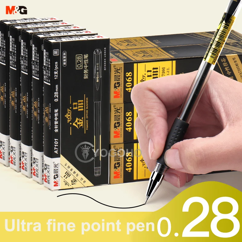 12pcs/box 0.28mm Ultra Fine Gel pen Creative cute Simple Quick drying Cap neutral pen journal supplies