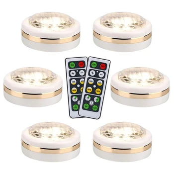 

Wireless Led Puck Lights With Remote Control 6 Pack,Led Under Cabinet Lighting,Puck Lights Battery Operated,Closet Light,Under C