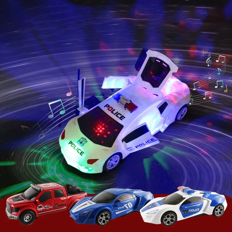 Dança elétrica deformação girando universal polícia carro música led luz  meninos legal brinquedo carro natal presente de aniversário - AliExpress