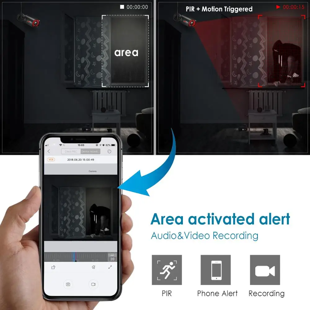 ANRAN 1080P ip камера беспроводная безопасности наружная HD наблюдения ночного видения