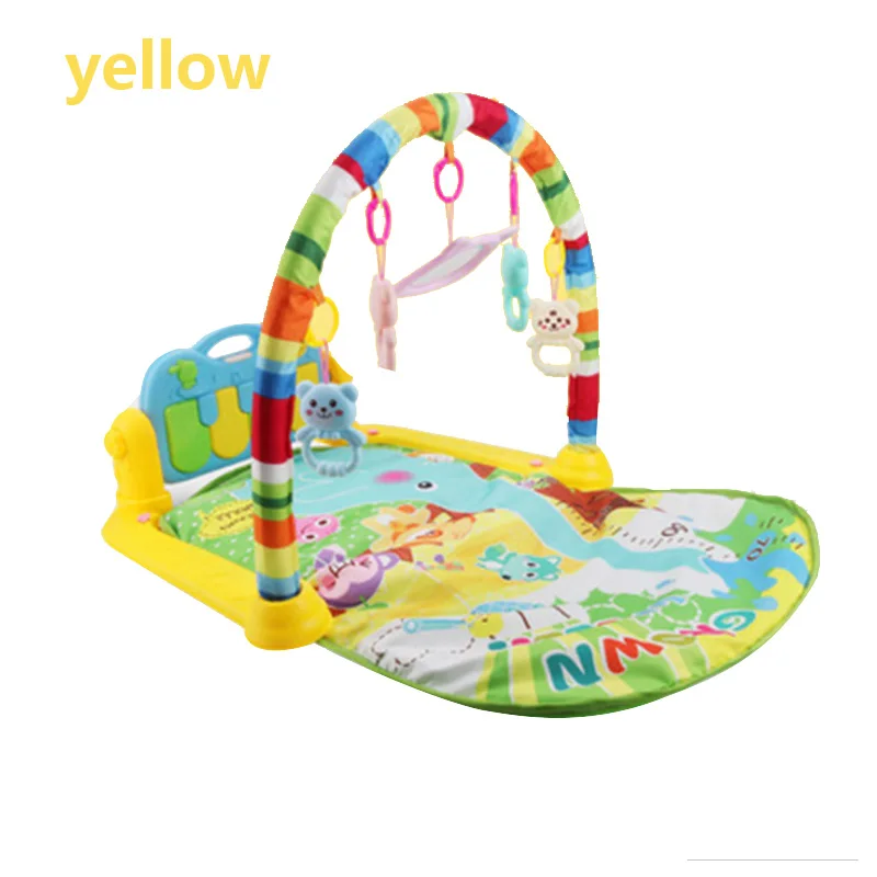 yellow Детский игровой ковер, игрушки, коврик для обучения с музыкальной клавиатурой пианино и милым животным, детский спортивный коврик для ползания - Цвет: yellow