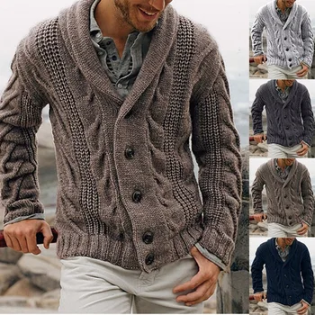 

Cardigan Male Single-breasted Knitted Sweater 2020 Autumn Long Sleeve Cardigan Warm Fashion Men Clothes Casual Men's Sweater