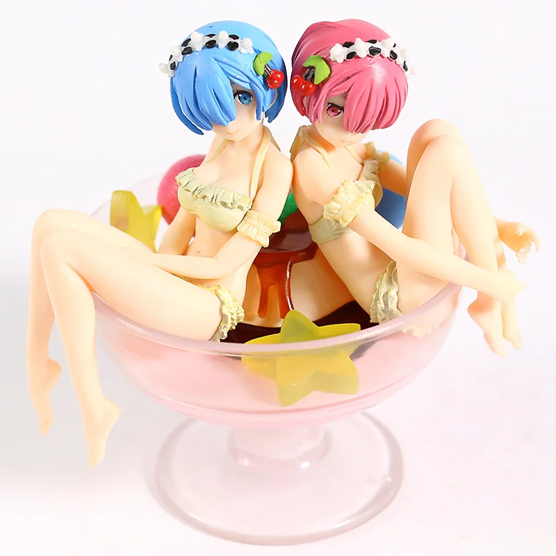 Re: запуск жизни в другом мире от Zero Ram & Rem Pudding A La Mode ПВХ фигурка Коллекционная модель игрушки