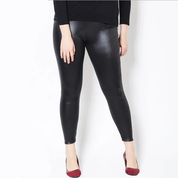 

Deporte Women Pants 2019 Autumn Winter PU Leather Shinny Women Trousers Strench Bodycon Sexy Hip Plus Size Pencil Pants M415