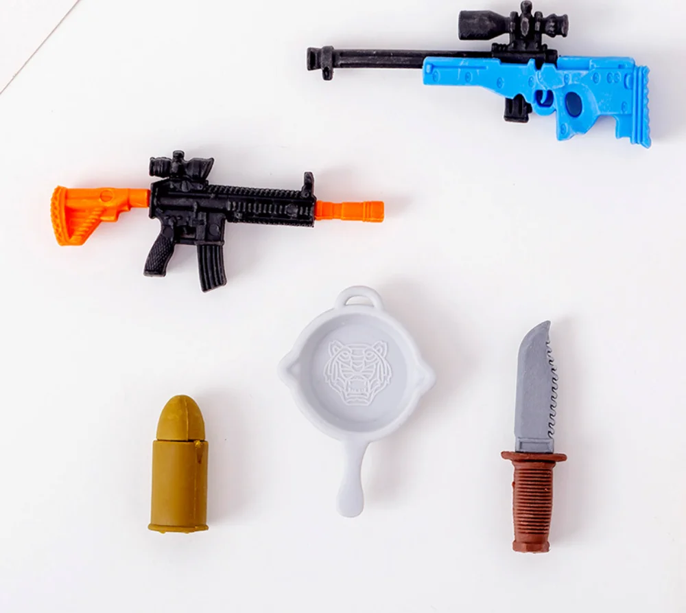 1 комплект милый мультяшный пистолет пуля коммуникатор нож водный горшок Ластики
