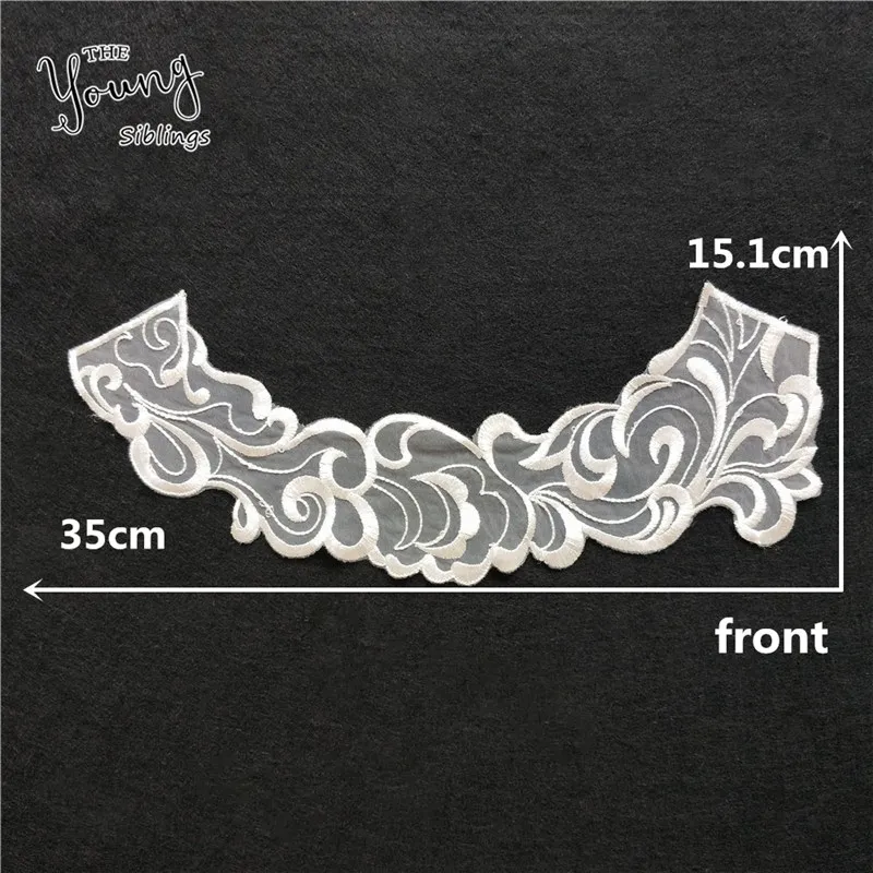 YL1298 New White/Black Embroidery Venise Neckline Lace Collar Costume Dress Fine Applique Motif Dress Fabric DIY Sewing Accessories - Цвет: YL1298
