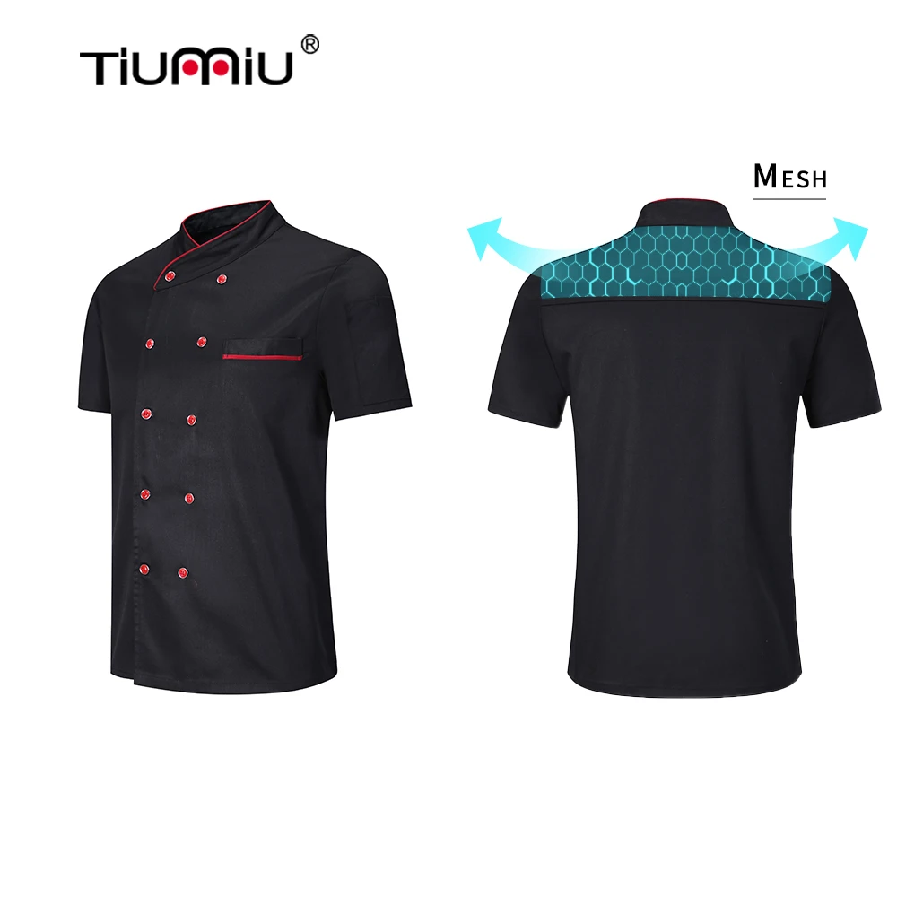 

Chef Jacket Uniform Restaurant Kitchen Breathable Hotel Coffee Shop Cafeteria Bakery Baking Food Service Catering Chef Uniform
