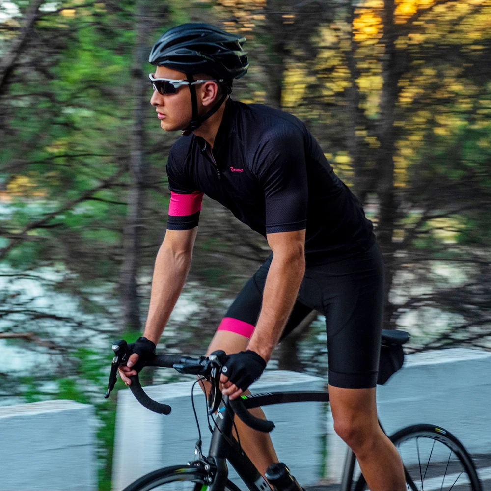 Racmmer Джерси для велоспорта Mtb Одежда для велоспорта короткий Майо Roupa Ropa De Ciclismo Hombre Verano черный
