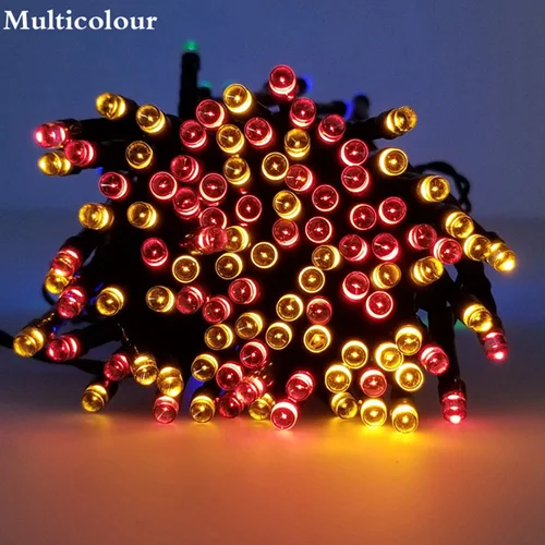 Multicolor Солнечный свет огни Открытый Водонепроницаемый уличная гирлянда 200 светодиодный свет для рождественской вечеринки украшение для дома, сада Солнечная приведенная в действие светодиодная гирлянда - Испускаемый цвет: Multicolor