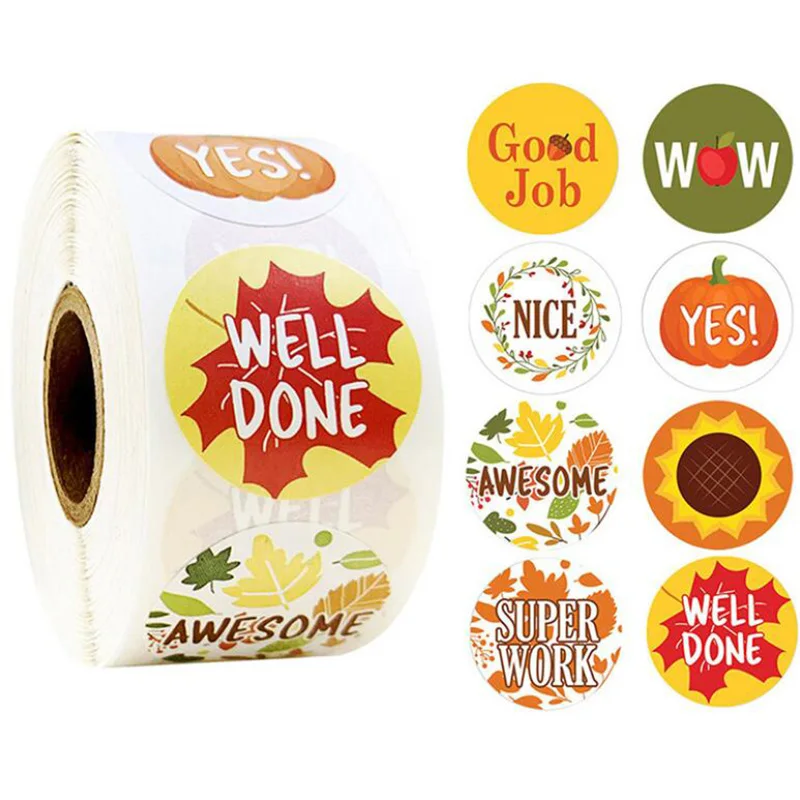 

500pcs 8 color handmade stickers Scrapbook stikers for students school Teacher Reward Stickers for homework performance stickers