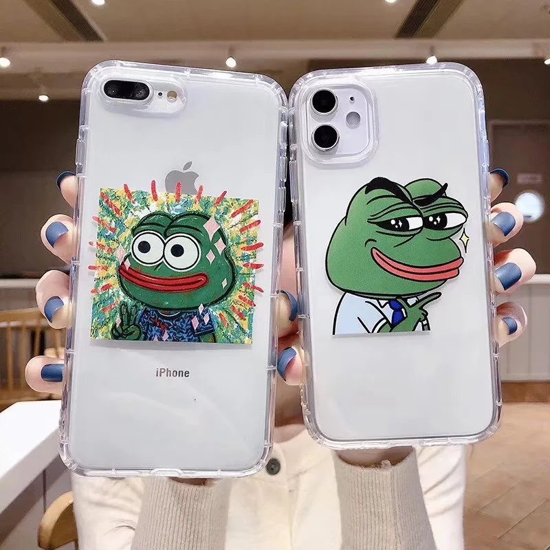 Милый мультяшный брендовый чехол для телефона Sad Frog Pepe iphone 11 Pro Max 7plus 8plus 7 8 Plus X XS 10 XR