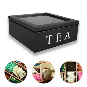 

Tea Bag Jewelry Organizer Storage Box Compartments Tea Box Organizer Wood Sugar Packet Container Tea Coffee Dried Flowers Boxes