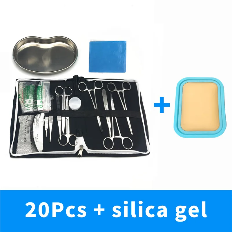 Science Aids training Surgical instrument tool kit/surgical suture package kits set for student - Цвет: 20Pcs and selica gel