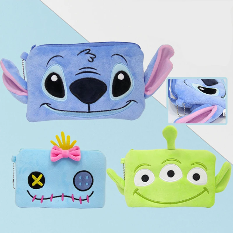 Juguetes de peluche Kawaii de Disney Stitch, estuche de lápices de felpa, cartera, paquete de bolsa de cosméticos para muñecas, regalos de navidad|Cine y TV| - AliExpress