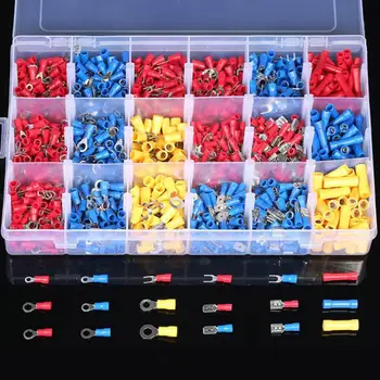 

1200PCS Insulated Cable Connector Electrical Wire Assorted Crimp Spade Butt Ring Fork Set Ring Lugs Rolled Terminals Kit
