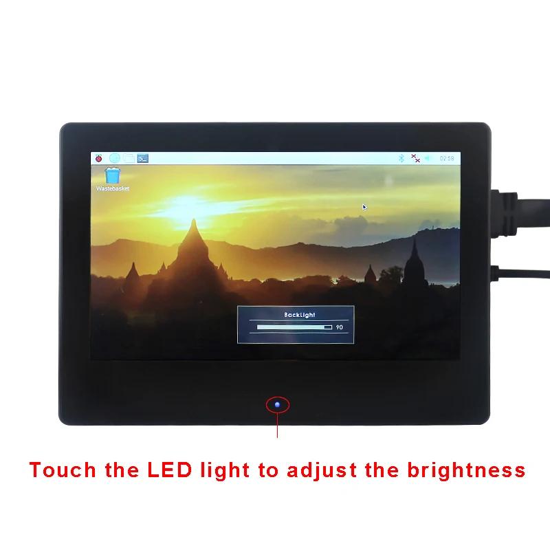 Raspberry Pi 4B 7 дюймов HDMI сенсорный экран Регулируемая яркость дисплей ips 1024x600 USB емкостный сенсорный ЖК для Raspberry Pi 3B