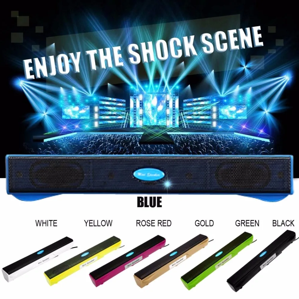 Wired USB Speaker Music Player Amplifier Loudspeaker Sound Box Bar for Computer Desktop PC Notebook Laptop