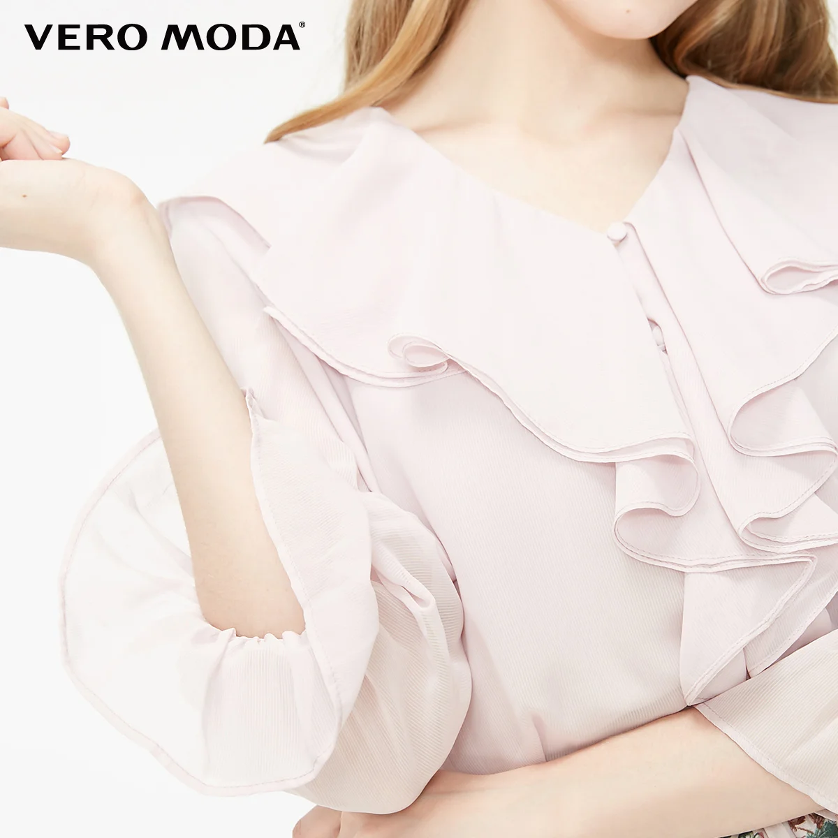 Vero Moda женская шифоновая рубашка с расклешенным воротником | 319231530