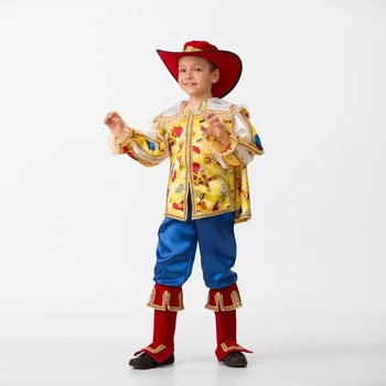 

Carnival costume "Puss in boots", satin, size 26, height 104 cm