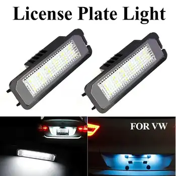 

2Pcs 12V 5W LED Number License Plate Light Lamps for VW GOLF 4 6 Polo 9N for Passat Car License Plate Lights Exterior Access