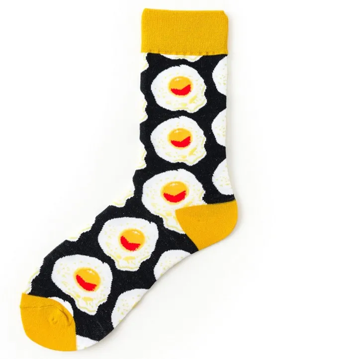 Модные стильные противоскользящие носки с гамбургером и авокадо для мальчиков и девочек носки для старшеклассников японские носки для скейтборда с изображением яиц и суши