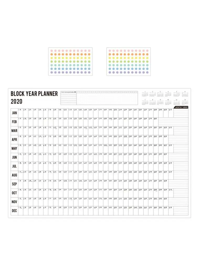 Годовой план круглый план 365 дней наклейки привычки разработка графика напоминание обратного отсчета Примечание календарный стол# BO