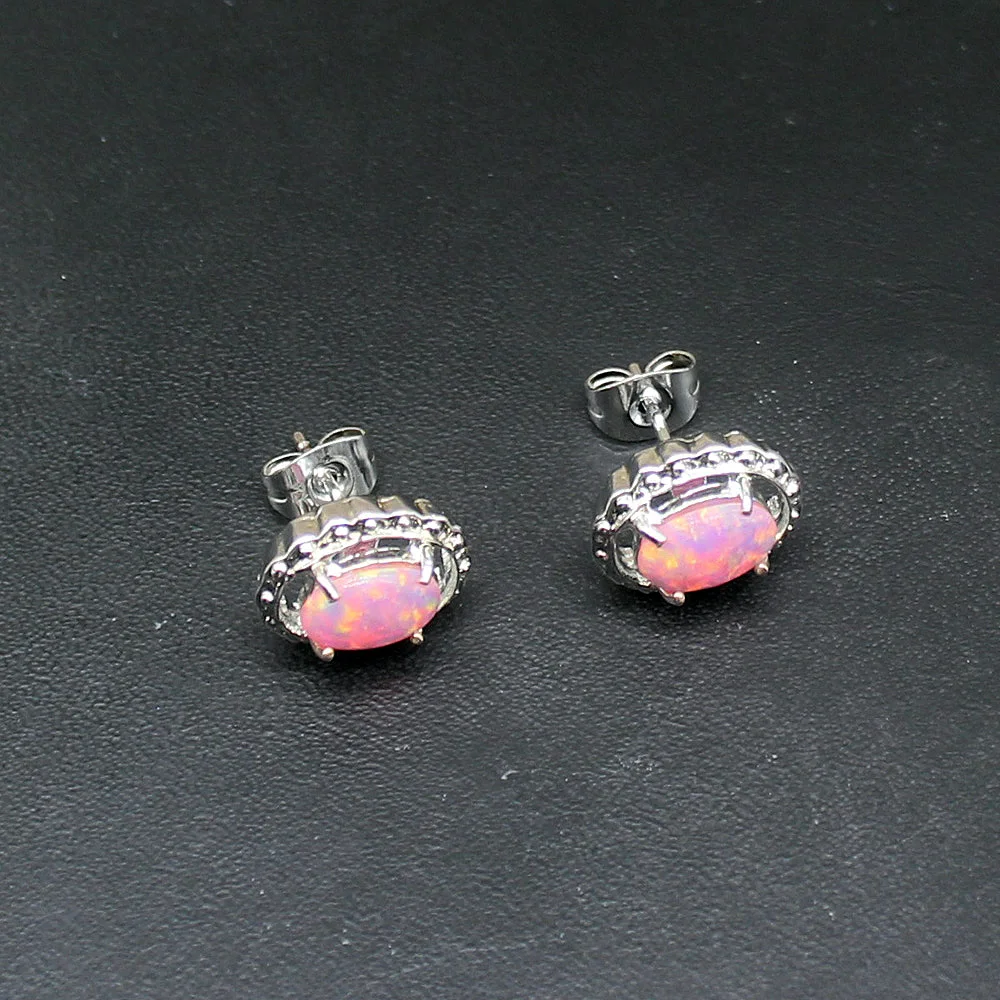 

Женские серьги-гвоздики из серебра 925 пробы с опалом