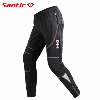 

Santic Men Cycling Pants Fleece Thermal No Padded Long Trousers Winter Windproof Leisure Outdoor Sports Bike Pants C04004