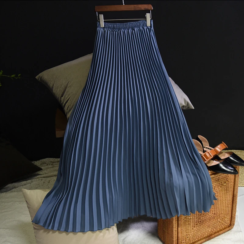 Gray skirt Мусульманская плиссированная абайя модная мусульманская юбка Jupe Musulman Одежда Женская длинная юбка для мусульманских - Цвет: Gray skirt