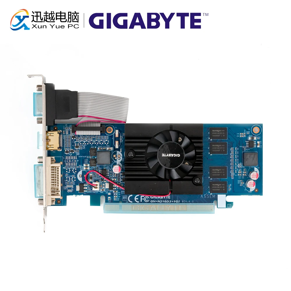 Dense cassette fruits Gigabyte GV N210D3 1GI Graphics Cards 64 Bit G 210 1G GDDR3 HDMI DVI VGA  For Nvidia Geforce G210 Original Used Video Card|Graphics Cards| -  AliExpress