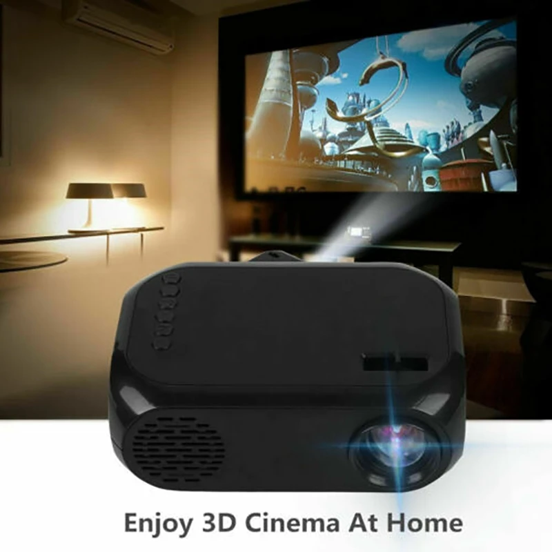 Светодиодный портативный FHD проектор 3D 1920x1080P Мини интерфейсы проектор Поддержка USB AV HDMI фильм домашнего кинотеатра(США штекер