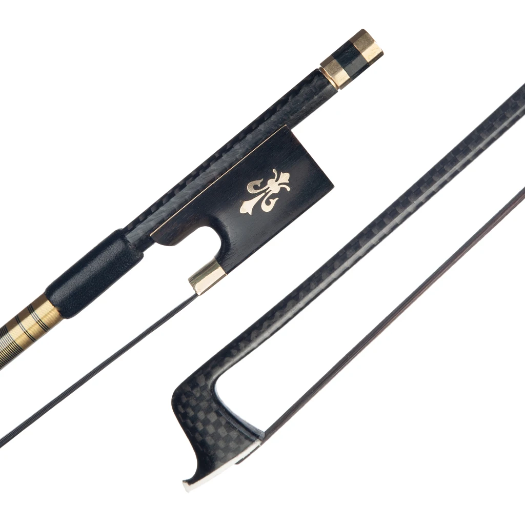 

Advanced Carbon Fiber Bow Violin/Fiddle Grid Stick Ebony Frog Black Mongolia Horsehair Durable Use